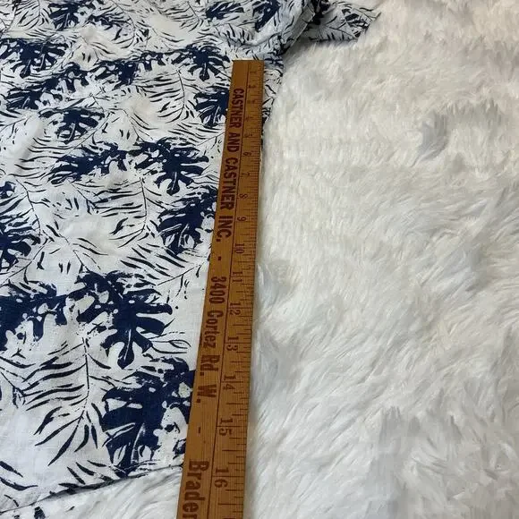 Untuckit Hawaiian Style Button Down %100 Linen Men’s Short Sleeve Large Shirt - Picture 5 of 7